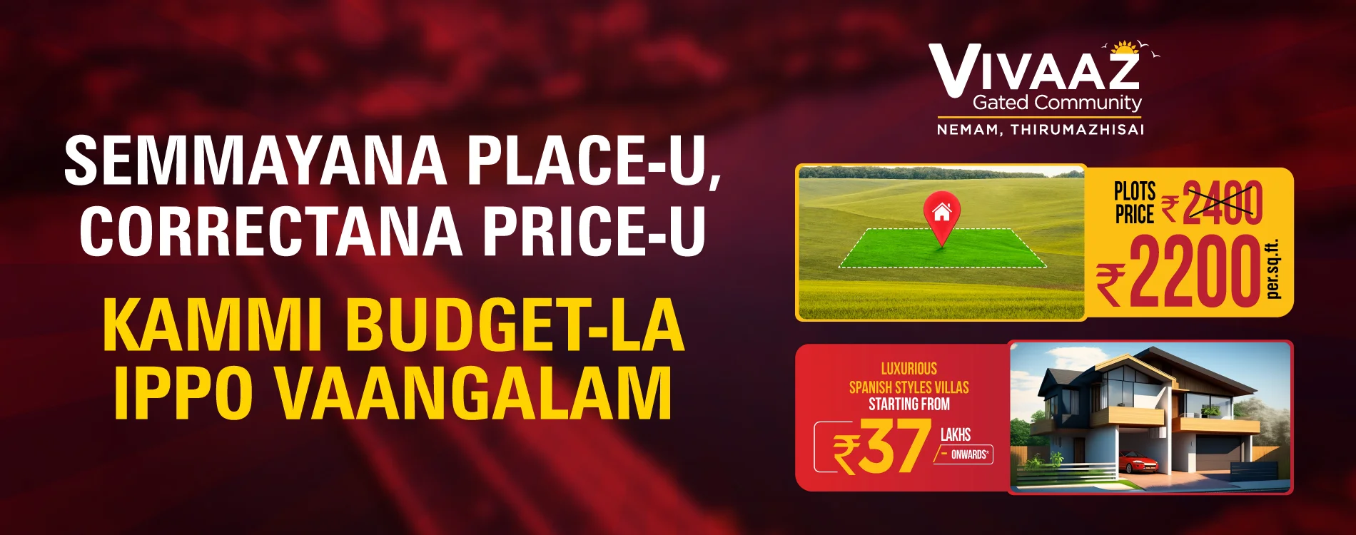 Plots Price from 2200 Per.Sqft. - Tharun Vikash Properties